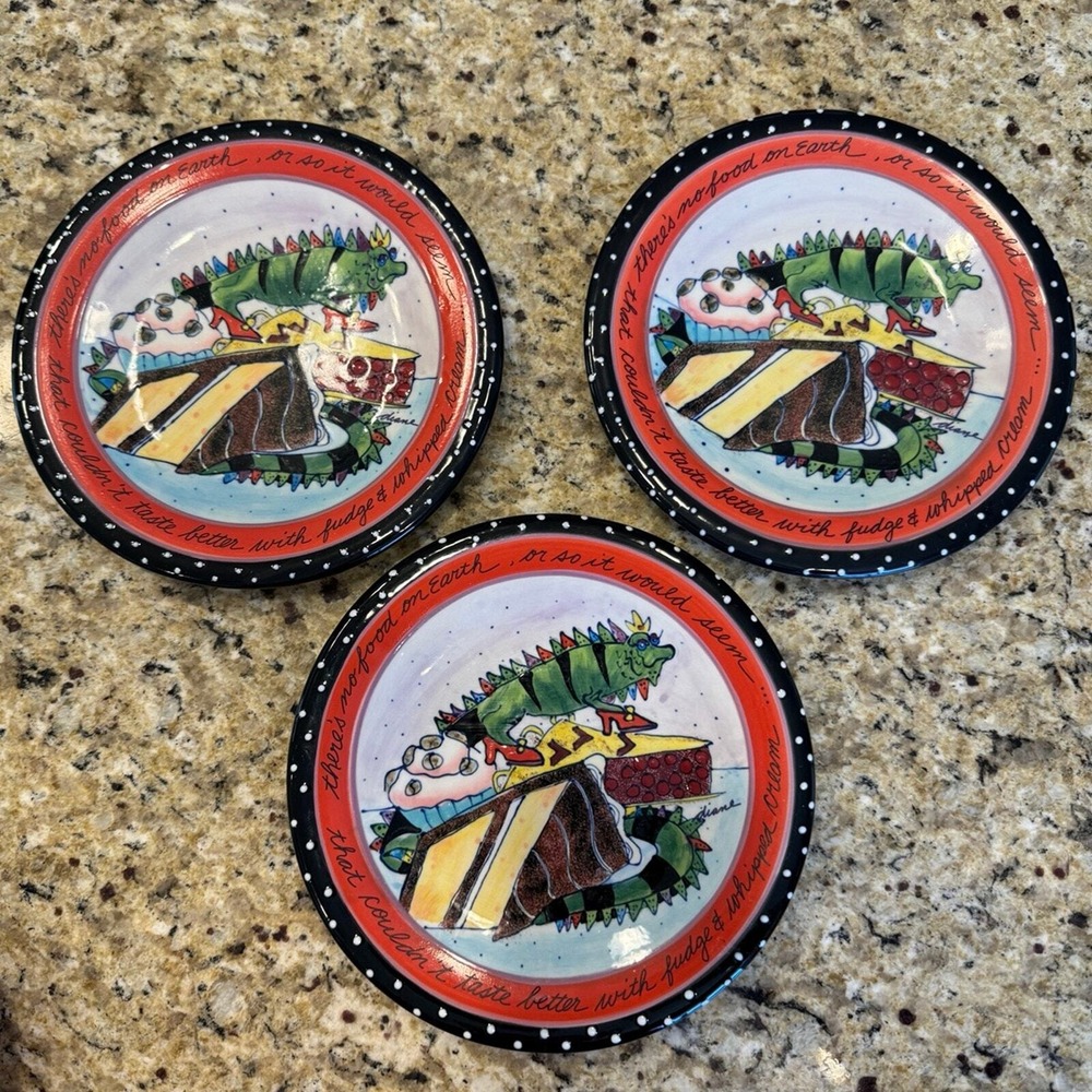 Come Dream With Me By Diane 2002 Lizard Plate 8" set of 3